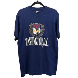Vintage Fruit Of The Loom Washington D.C. Navy Tee Adult L 1993 Graphic